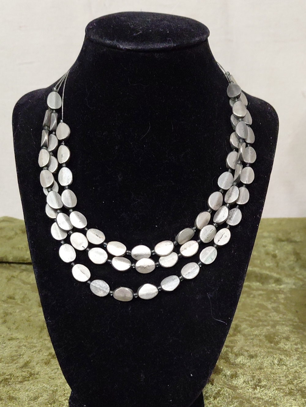 Multi-Strand Silver Bead Women’s Necklace